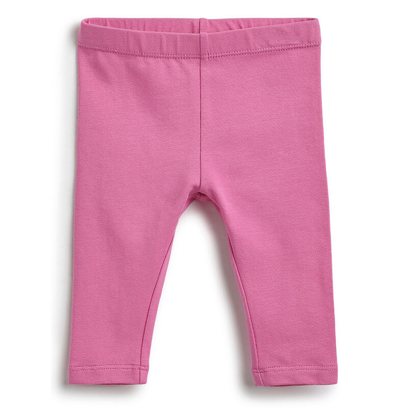 Girls Dark Pink Short Sleeve T-shirt with Leggings image number 2